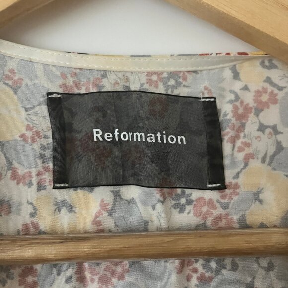 Reformation Floral Wrap Midi Dress - Picture 2 of 4